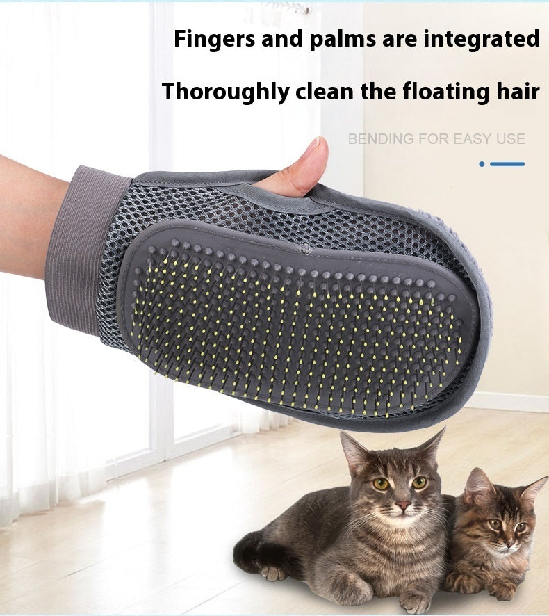Pet Grooming Gloves Hair Remover – Bath Massage Comb Glove for Cats & Dogss