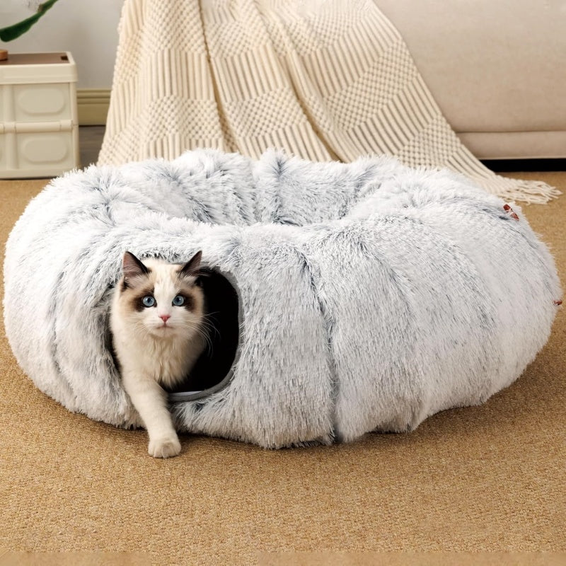 Premium Cat Tunnel Bed & Interactive Play Toy – Cozy Pet Nest for Small, Medium & Large Cats