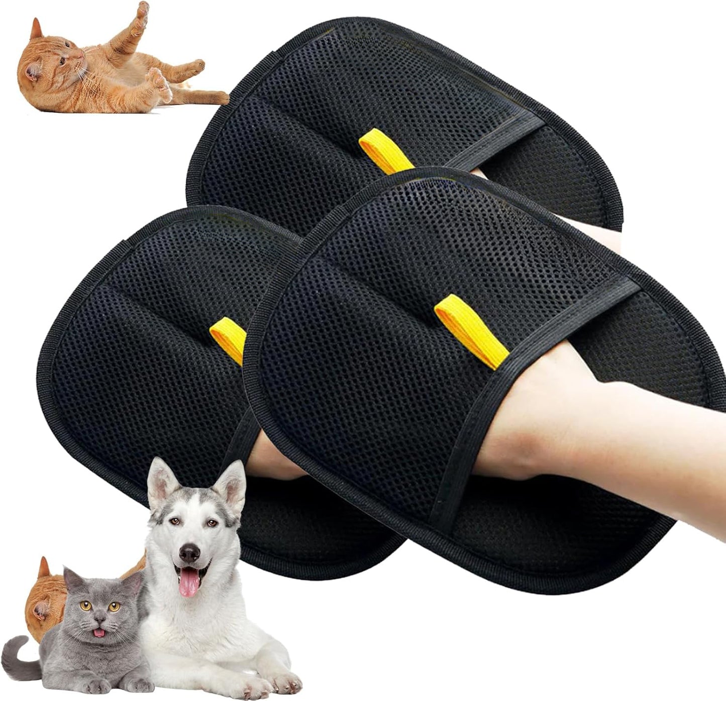Pet Hair Removal Glove – Reusable Electrostatic Fur Remover for Cats & Dogs | Furniture, Clothes & Carpet Cleaner
