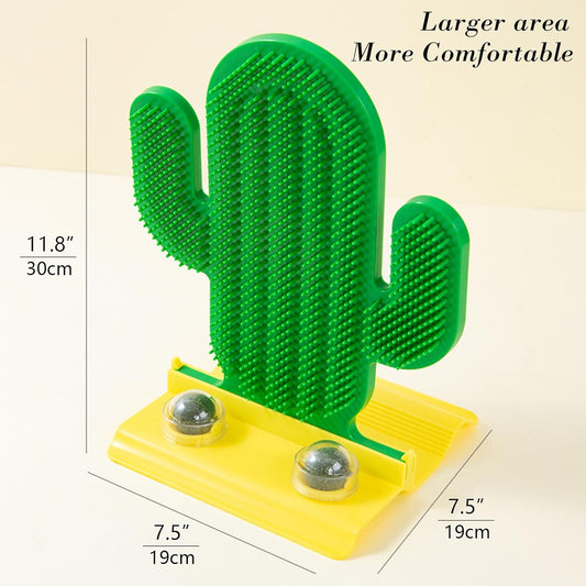 Cactus Cat Self Groomer Brush with Catnip Balls Wall Corner Cat Scratcher Toy