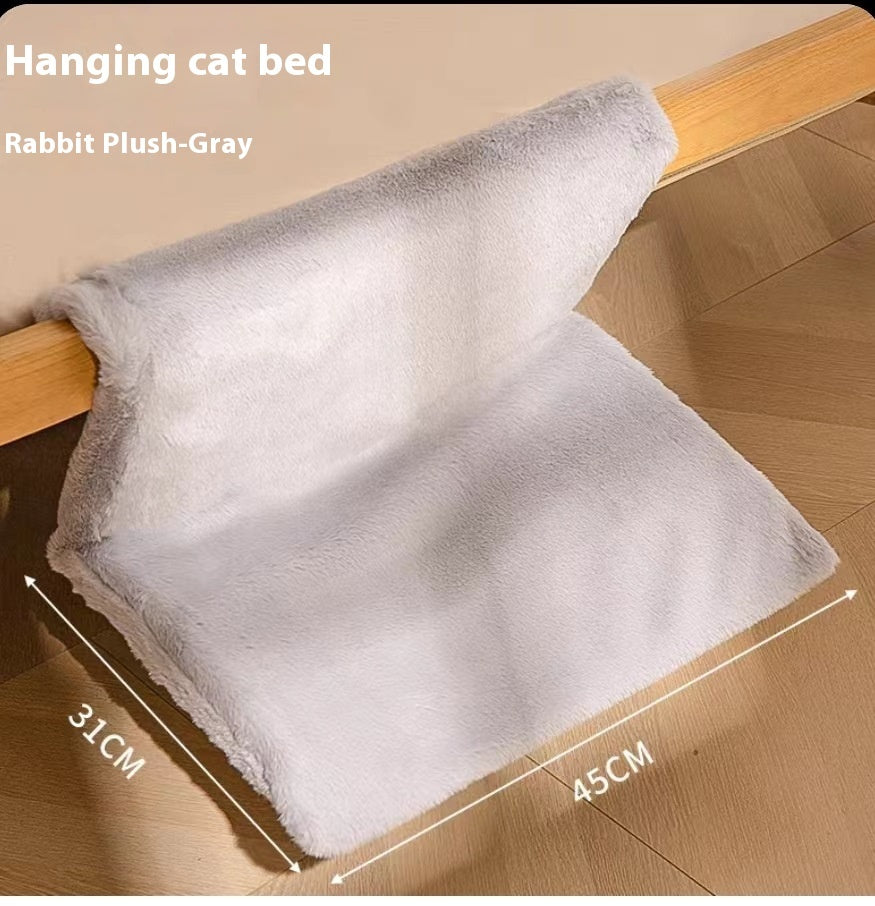 Plush L-Shaped Cat Hammock Hanging Bed – Cat Window Perch Hanging Cat Nest
