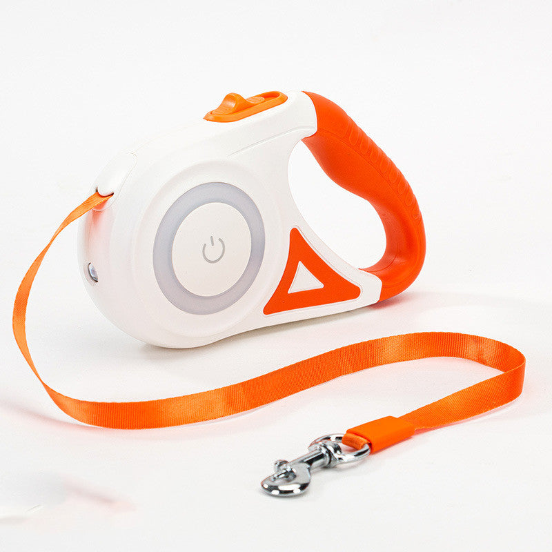 Retractable Dog Leash with LED Light – Automatic Pet Traction Rope & Spotlight Collar