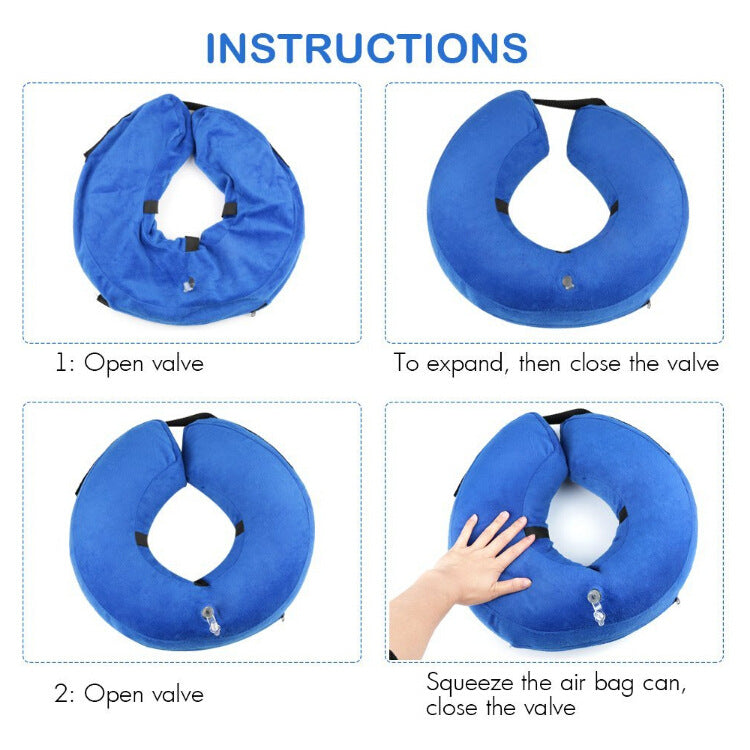 Inflatable Pet Recovery Collar – Soft Protective Cone for Dogs & Cats