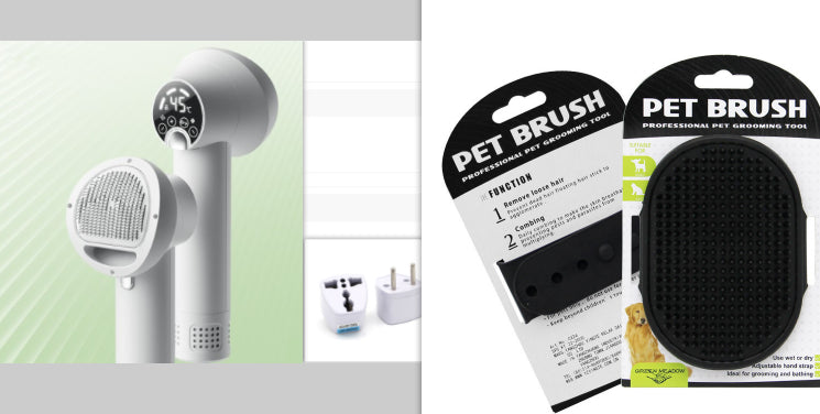 Smart Pet Hair Dryer & Grooming Comb – Silent Dog & Cat Blow Dryer Brush