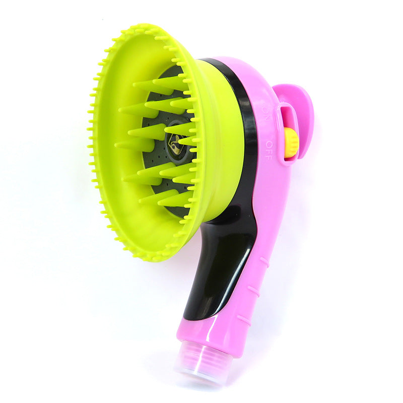 Pet Shower Head Massage Brush – Cat & Dog Bath Sprayer Grooming Tool