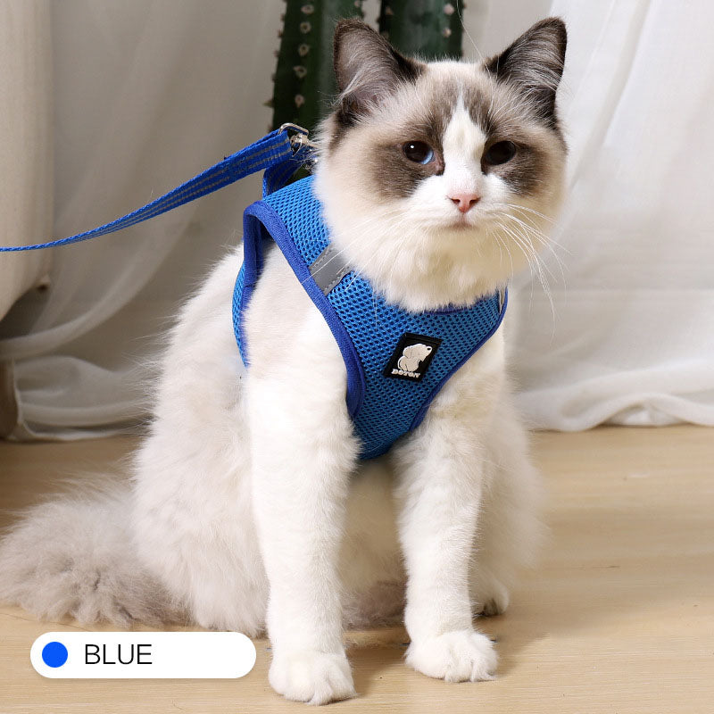 Anti-Escape Cat Harness & Leash – Adjustable Cat Traction Harness for Safe Outdoor Walking