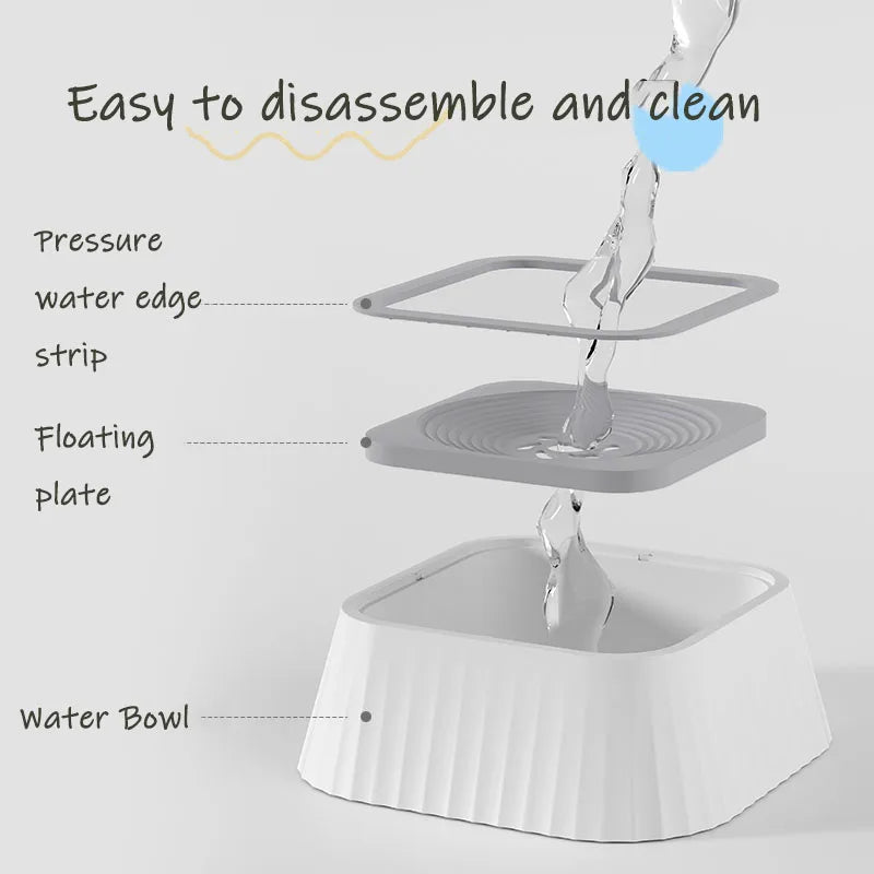 No Spill Floating Pet Water Bowl – Anti Splash Dog & Cat Drinking Bowl (Dry Mouth Design)