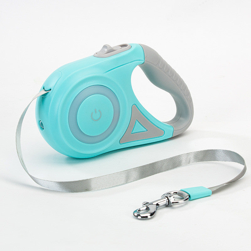 Retractable Dog Leash with LED Light – Automatic Pet Traction Rope & Spotlight Collar