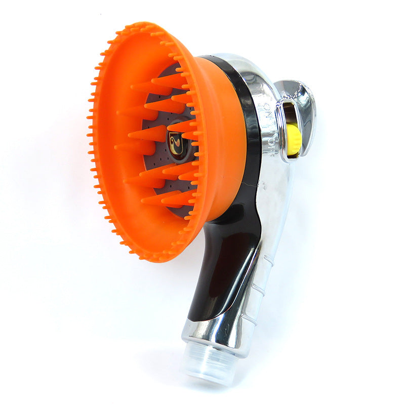 Pet Shower Head Massage Brush – Cat & Dog Bath Sprayer Grooming Tool