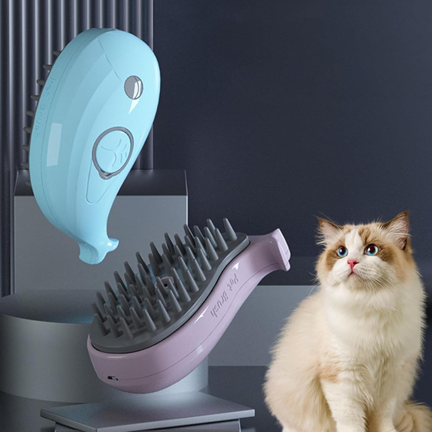 Steamy Cat Brush 3-in-1 – Pet Steam Grooming Brush with Spray & Massage