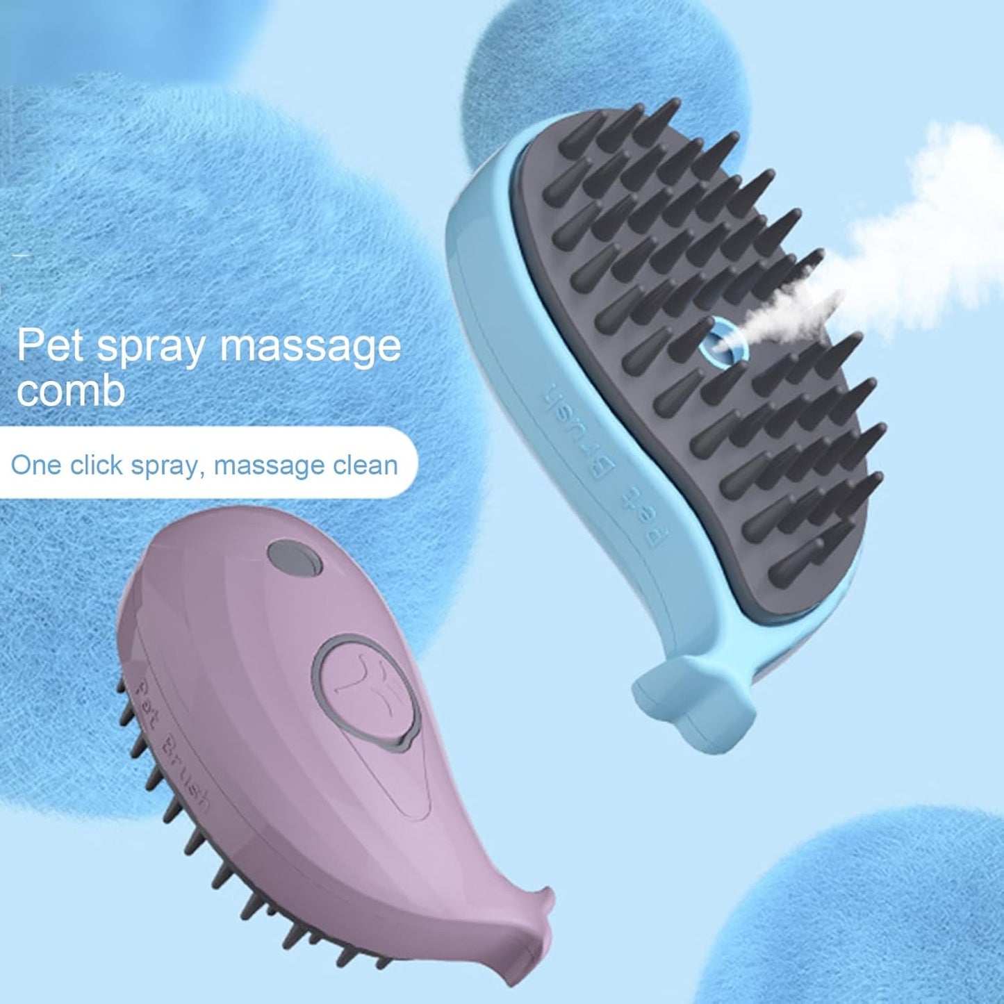 Steamy Cat Brush 3-in-1 – Pet Steam Grooming Brush with Spray & Massage
