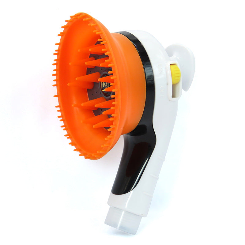 Pet Shower Head Massage Brush – Cat & Dog Bath Sprayer Grooming Tool