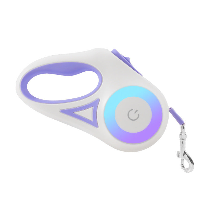 Retractable Dog Leash with LED Light – Automatic Pet Traction Rope & Spotlight Collar