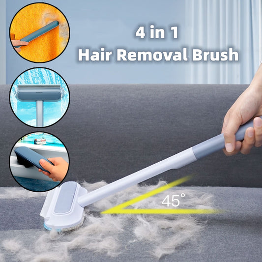 4-in-1 Multifunctional Pet Hair Removal Brush | Dog & Cat Hair Cleaner | Window & Screen Cleaner Gadget