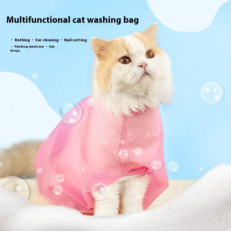 Cat Grooming Bath Bag – Anti Scratch & Anti Bite Bathing Restraint Bag
