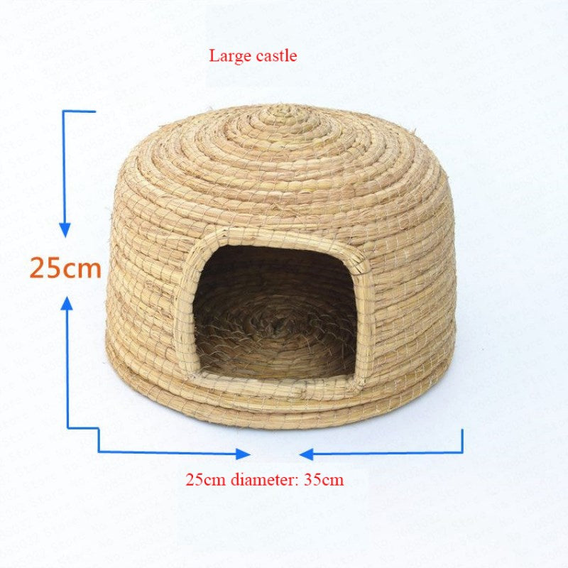 Pet Grass Nest Natural Dog Cat Bed Cooling Grass Pet Mat Eco Friendly Pet Bed