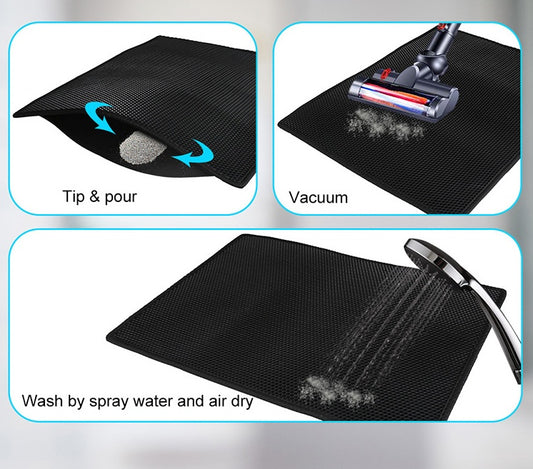 Honeycomb Cat Litter Mat – Waterproof & Urine Proof Double Layer Pad
