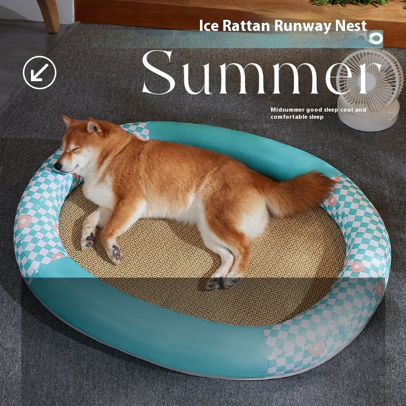 Cooling Pet Mat Bed for Dogs & Cats Oval Summer Cooling Pad Pet Nest