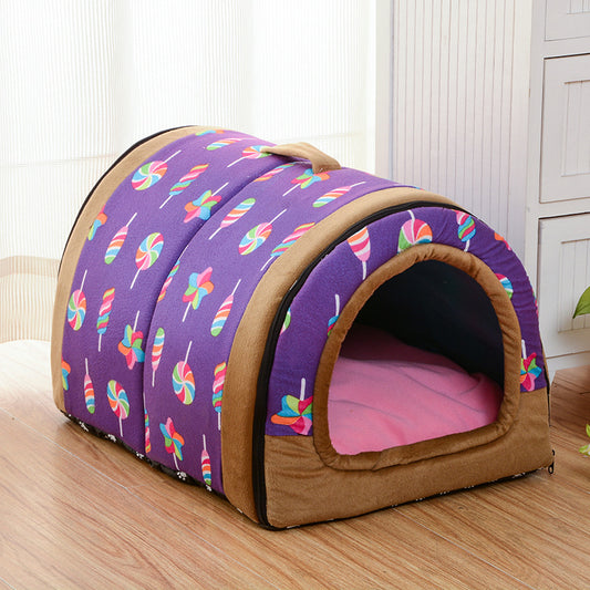 Tunnel Pet House – 2-in-1 Cat Tunnel Bed & Cozy Pet Play House