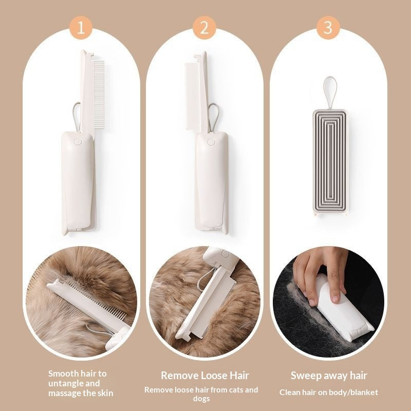 Foldable Pet Grooming Comb – Detangling & De-Shedding Brush for Dogs & Cats