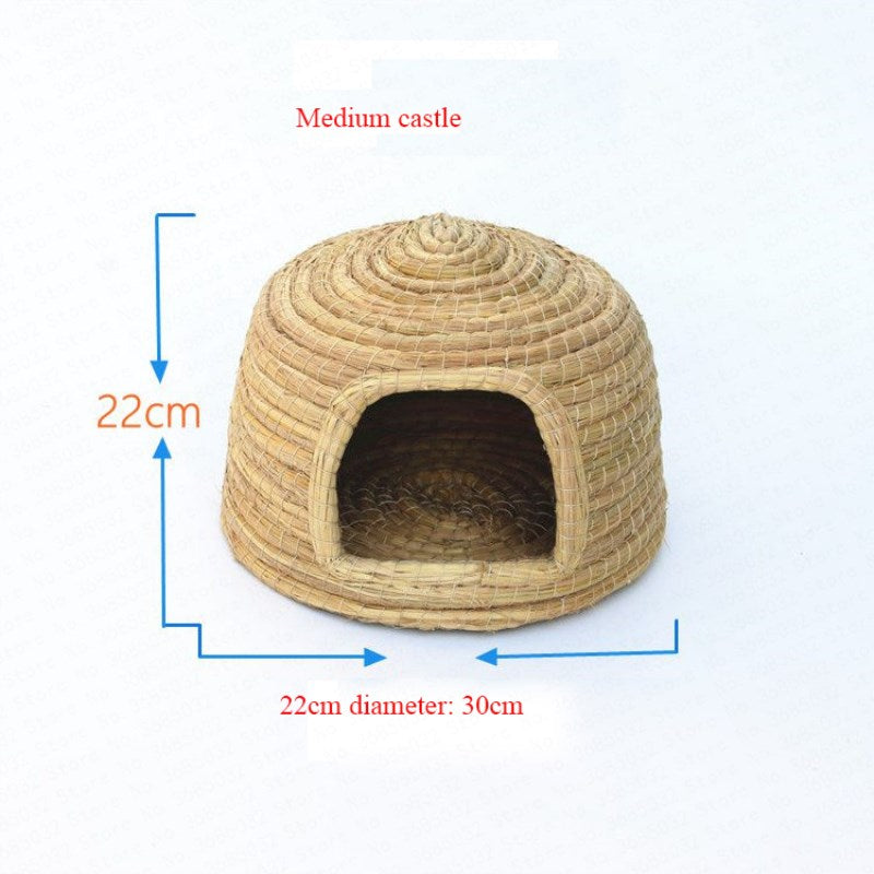 Pet Grass Nest Natural Dog Cat Bed Cooling Grass Pet Mat Eco Friendly Pet Bed