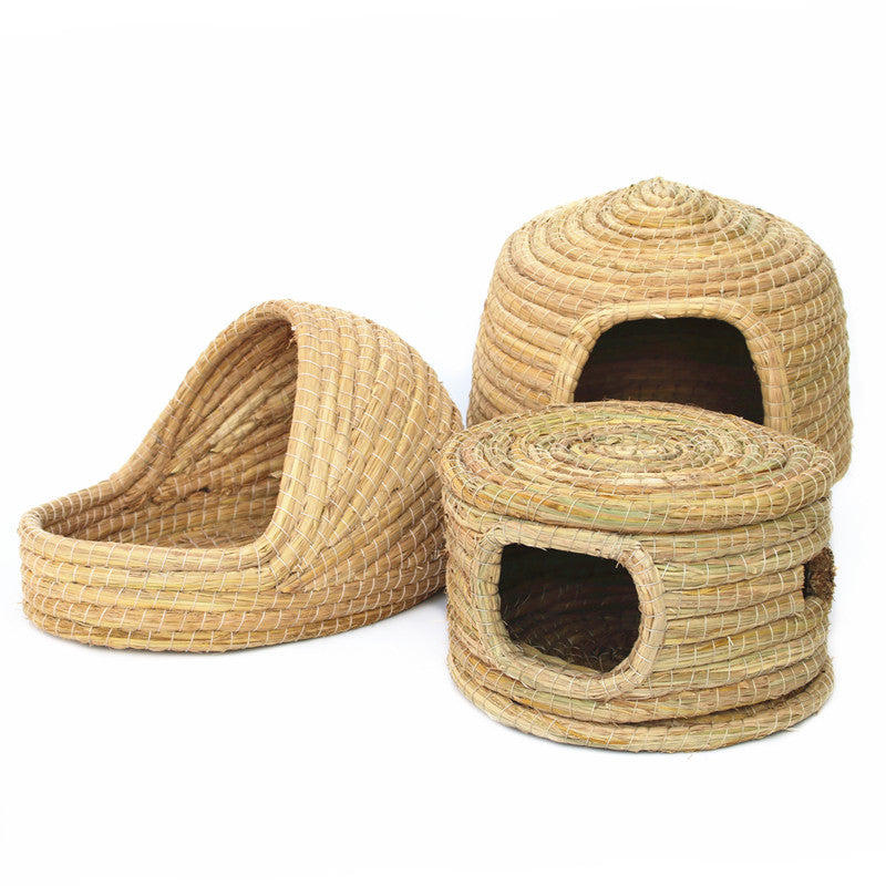Pet Grass Nest Natural Dog Cat Bed Cooling Grass Pet Mat Eco Friendly Pet Bed