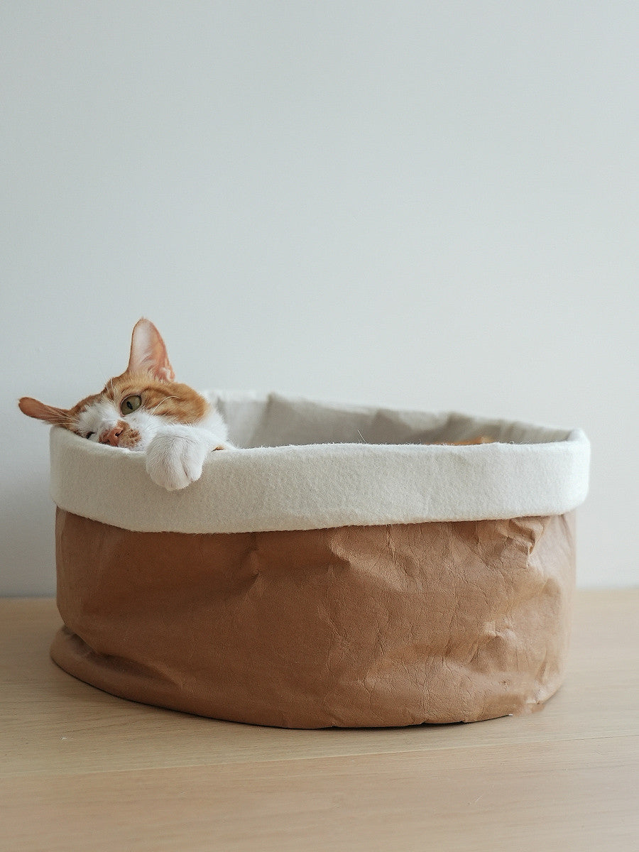 Washed Kraft Paper Pet Nest – Eco-Friendly Foldable Cat & Dog Bed Bag