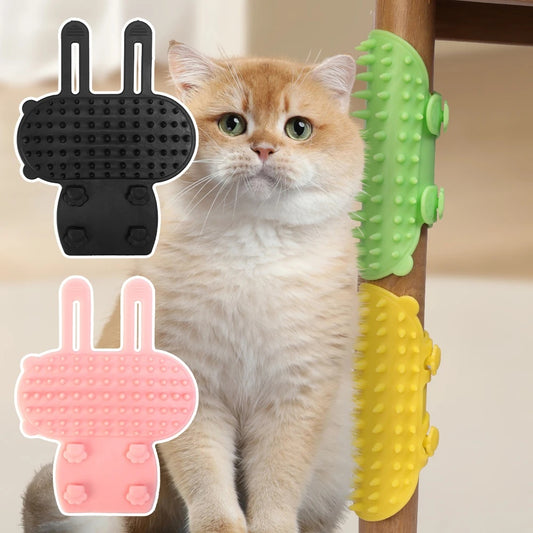 Cat Self Grooming Brush Wall Corner – Hair Removal Massage Scratcher Comb