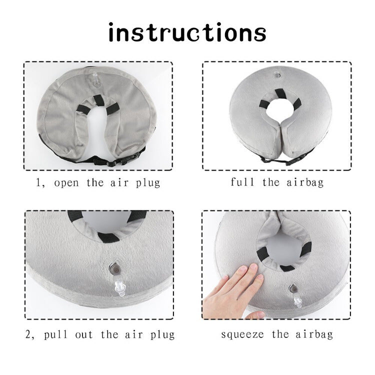 Inflatable Pet Recovery Collar – Soft Protective Cone for Dogs & Cats