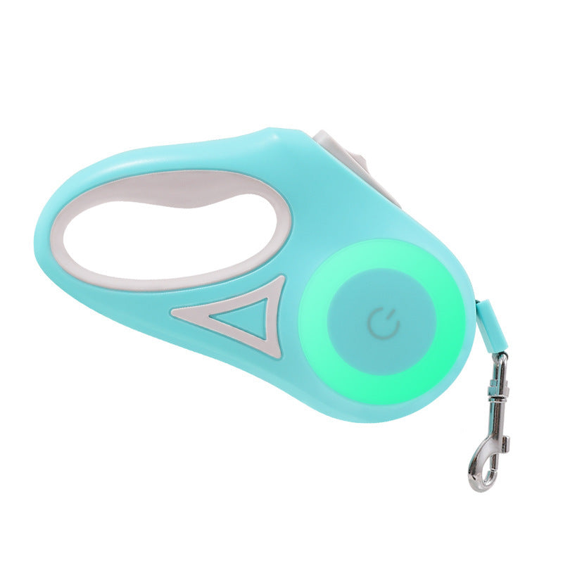 Retractable Dog Leash with LED Light – Automatic Pet Traction Rope & Spotlight Collar