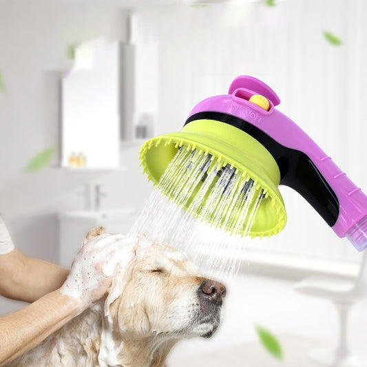 Pet Shower Head Massage Brush – Cat & Dog Bath Sprayer Grooming Tool