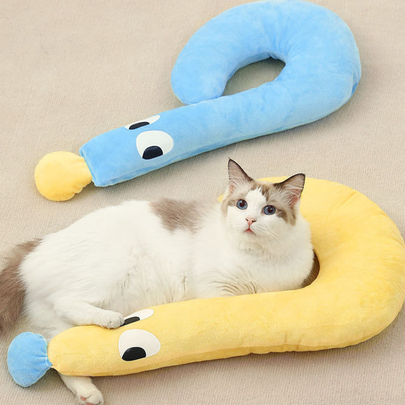 Moon Shape Pet Sleeping Pillow for Dogs & Cats | Soft Plush Pet Cushion Bed