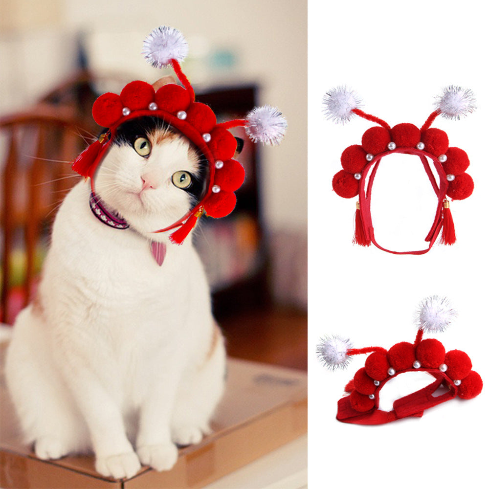 Funny Curly Hair Pet Hat for Cats & Dogs | Cute Wig Costume for Pets