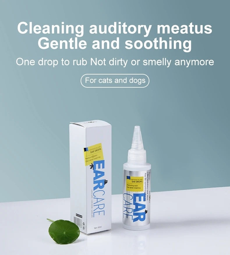 Pet Ear Cleaning Drops – Ear Care Solution for Dogs & Cats (60ml)