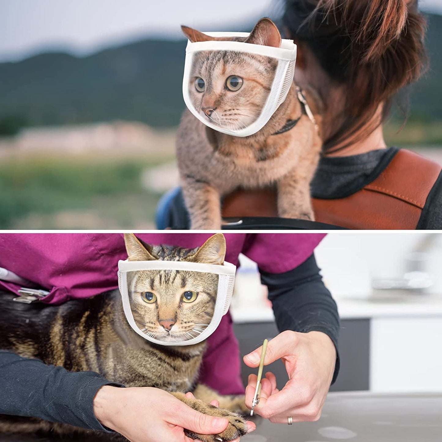 Anti Bite Pet Muzzle Mask – Breathable Grooming Muzzle for Cats & Dogs