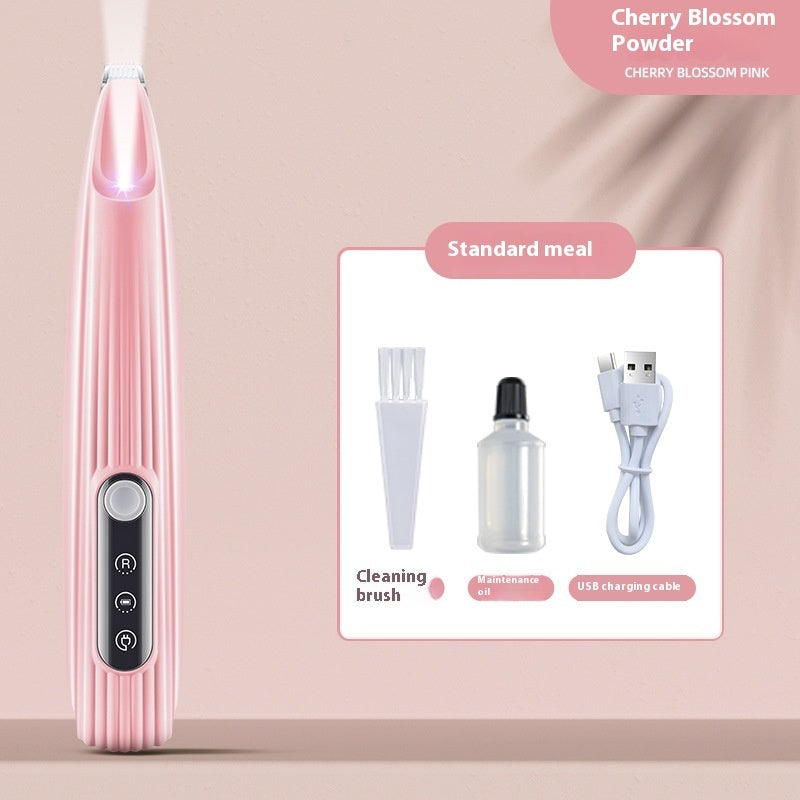 Pet Paw Hair Trimmer with LED Light – Electric Cat & Dog Foot Hair Clipper Grooming Tool