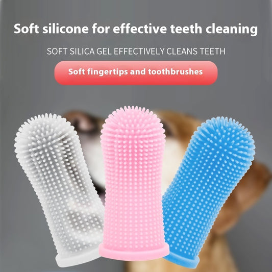 Pet Finger Toothbrush for Dogs & Cats – Soft Silicone Dental Cleaning Brush for Oral Care