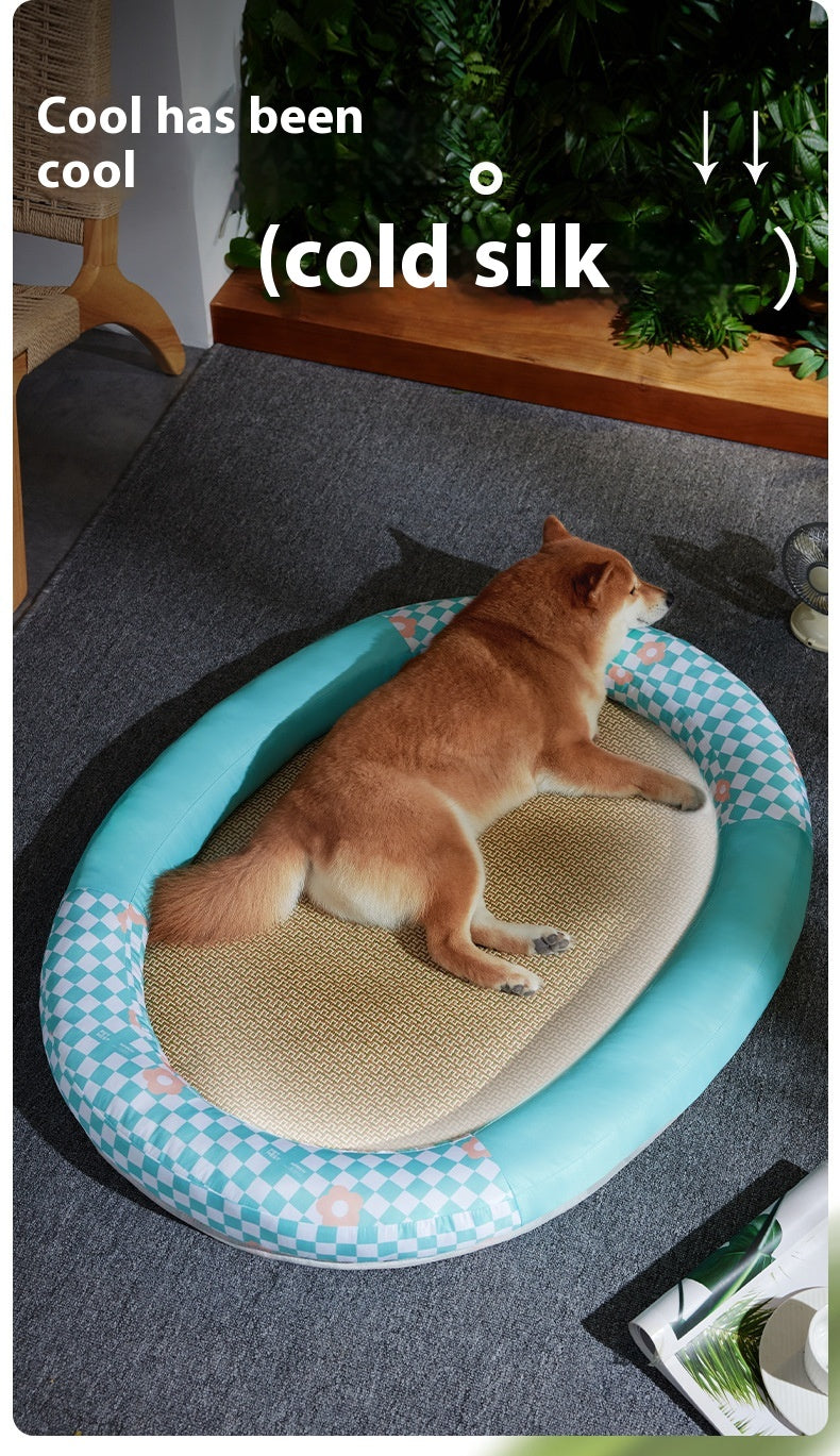Cooling Pet Mat Bed for Dogs & Cats Oval Summer Cooling Pad Pet Nest