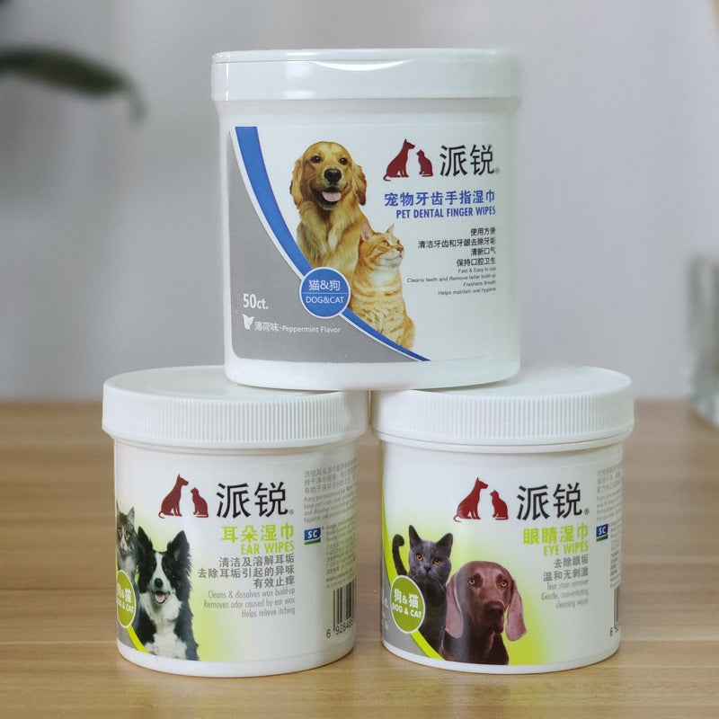 Pet Dental Cleaning Wipes for Cats & Dogs – Teeth Cleaning & Pet Grooming Wipes