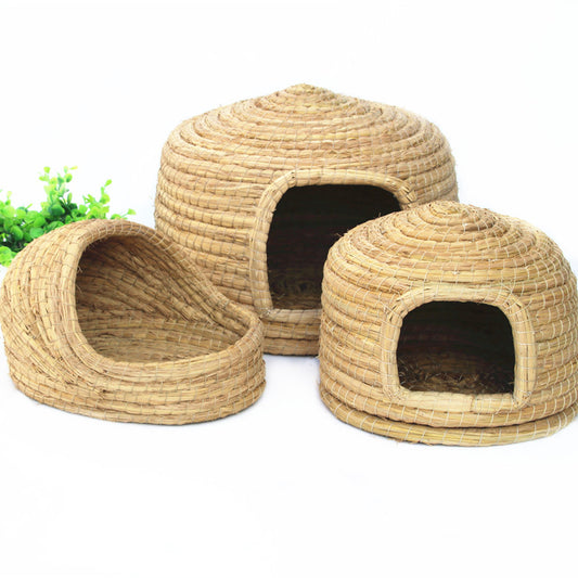 Pet Grass Nest Natural Dog Cat Bed Cooling Grass Pet Mat Eco Friendly Pet Bed