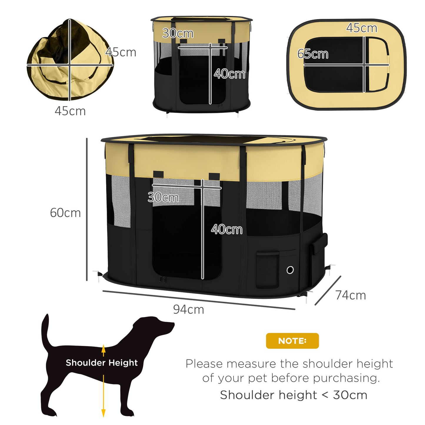 Foldable Dog Pen with Storage Bag – Portable Indoor/Outdoor Pet Playpen