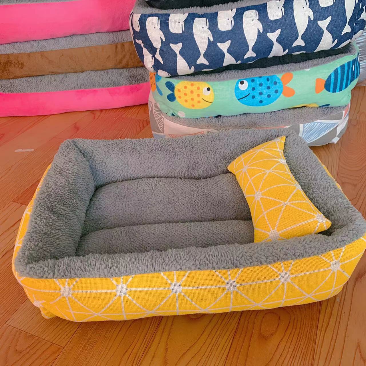 Linen Pet Bed Moisture-Proof – Soft Dog & Cat Sleeping Bed