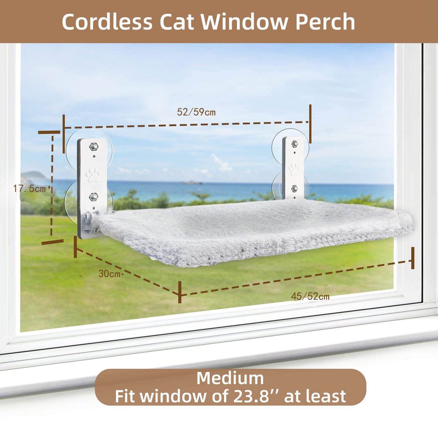 Cordless Folding Cat Hammock – Space Saving Hanging Cat Bed Window Perch