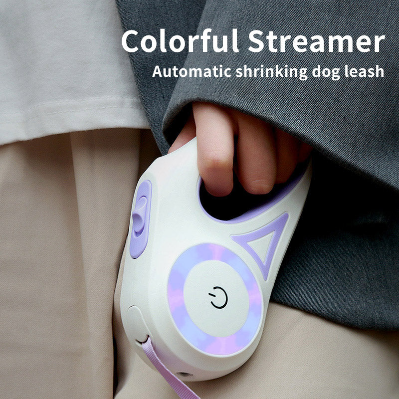 Retractable Dog Leash with LED Light – Automatic Pet Traction Rope & Spotlight Collar
