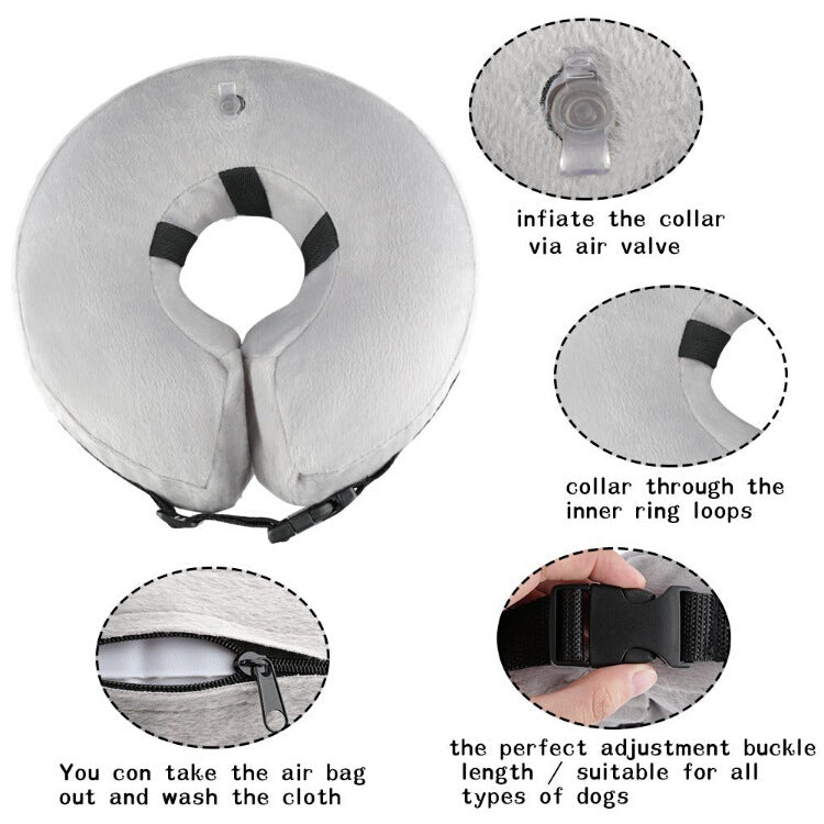 Inflatable Pet Recovery Collar – Soft Protective Cone for Dogs & Cats