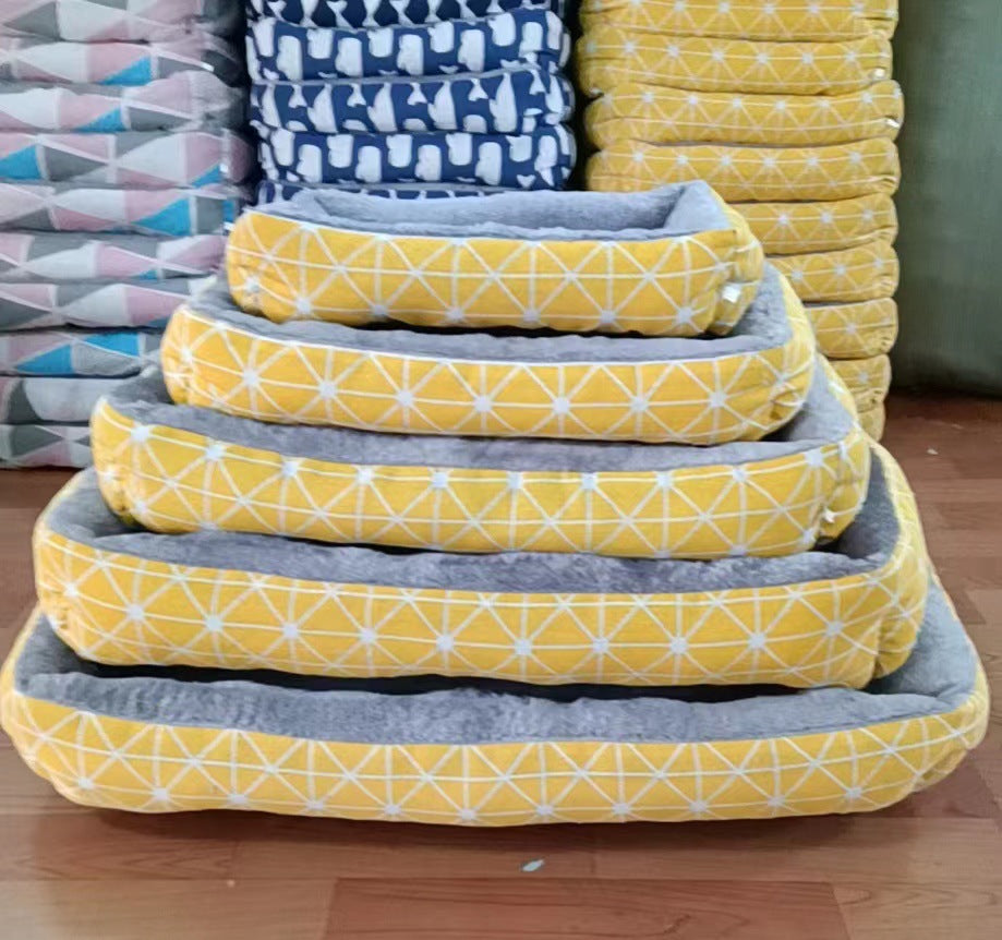 Linen Pet Bed Moisture-Proof – Soft Dog & Cat Sleeping Bed