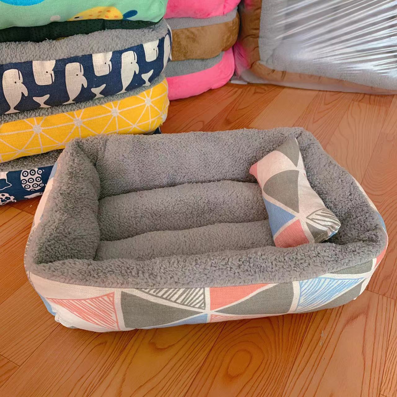 Linen Pet Bed Moisture-Proof – Soft Dog & Cat Sleeping Bed