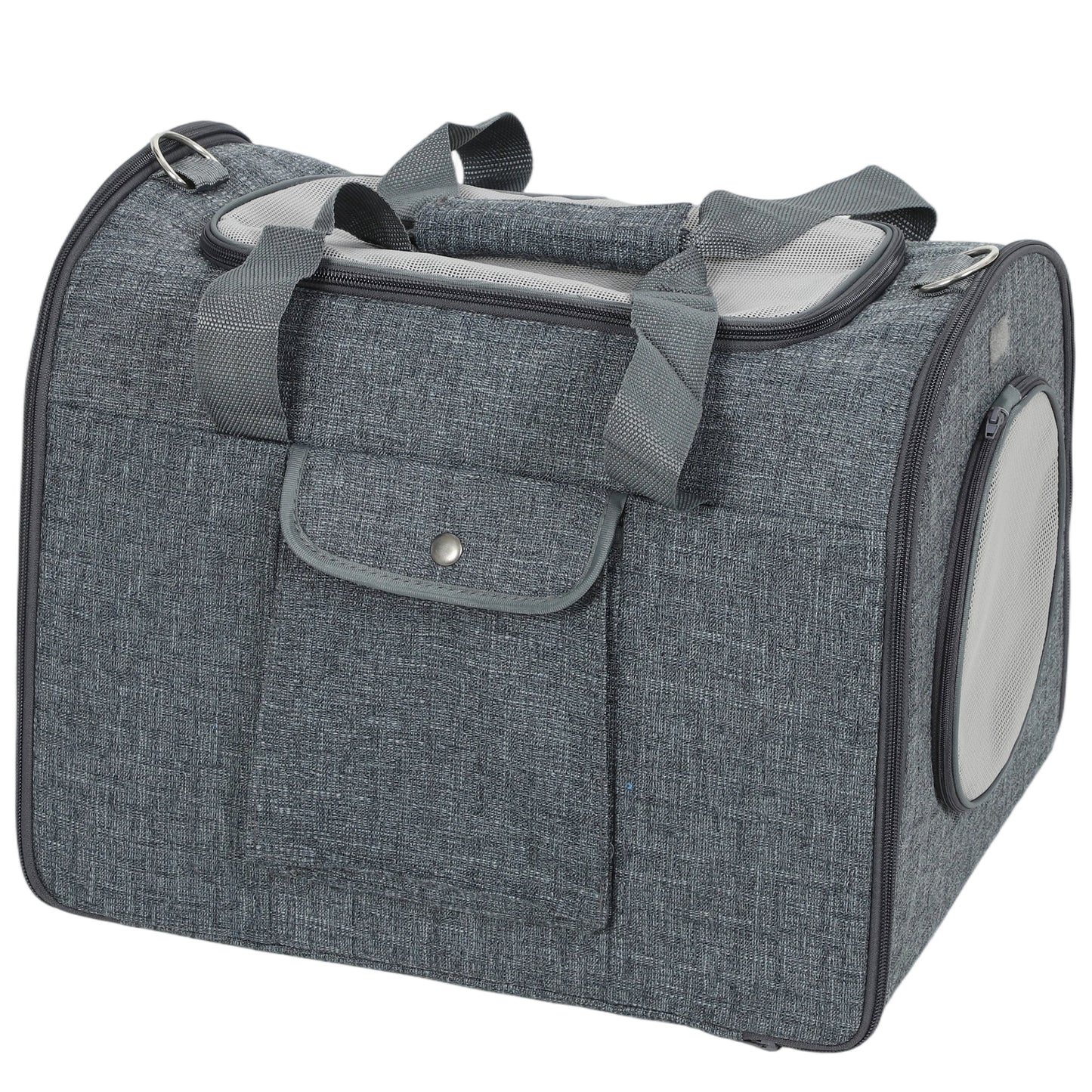 Portable Foldable Cat Carrier Bag with Shoulder Strap & Soft Cushion (Up to 10kg Pets)
