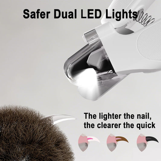 2-in-1 LED Pet Nail Clipper & Grinder – Safe Electric Nail Trimmer for Cats & Dogs