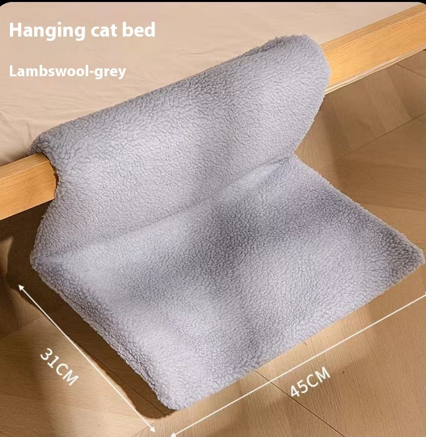 Plush L-Shaped Cat Hammock Hanging Bed – Cat Window Perch Hanging Cat Nest